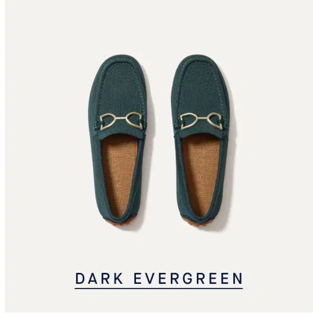 Rothy’s Double Bit Driver Loafers in RETIRED Dark Evergreen - 11.5